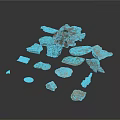 Wood and Stone Materials with Various Colors and Different Shapes Small Chips Collection