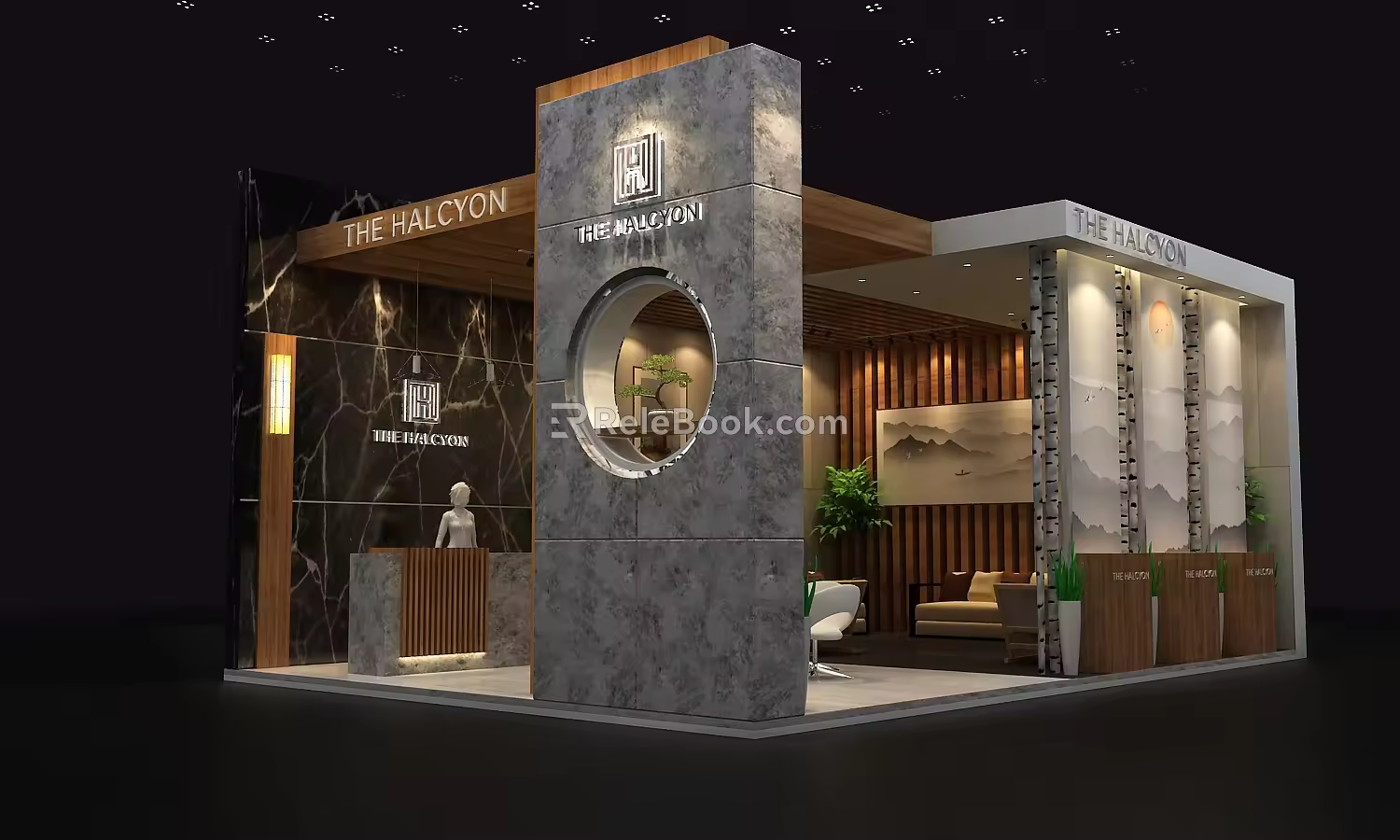 HALCYON Electronic Technology Exhibition Display Booth Model 3d model