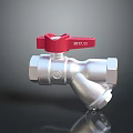 Pipe valve water pipe valve iron pipe valve pipe fitting flange tee joint pipe 3d model