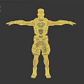 Male Sci Fi Character With Black Outfit Blue Accents And Arm Guards Standing Pose