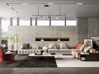 Villa living room SU model 3d model