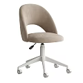 Stylish Table And Chair Set With Light Gray Brown Velvet Upholstery Black Caster Bases