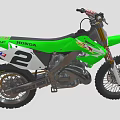 Green Dirt Motorcycle With Number 2 And Pro Taper Handlebars Off Road Tires