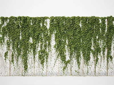 Greenery Covered Garden Fence With Climbing Plants 3d model