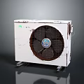 Efficient White Air Conditioner Outdoor Unit With Fan And Metal Casing For Residential Use