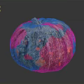 Vibrant Colorful Speckled Pumpkin With Textured Skin And Natural Stem