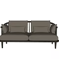 modern double sofa fabric double sofa 3d model