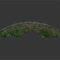 Ancient Stone Arch Bridge Component Covered With Green Moss And Weathered Texture 3d model