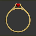 Stylish Gold Ring With Red Gemstone Simple Design Daily Wear Accessory
