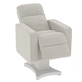 Beige Comfortable Massage Chair With Modern Sleek Design White Base And Footrest
