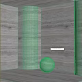Minimalist Interior Design Featuring Textured Marble Walls Column And Sphere 3d model