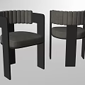 Modern Dining Chairs With Gray Upholstered Seats And Black Frame Design