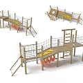 Climbing Combination Non-standard Sightseeing Platform Features Expanding Paradise Crawling Amusement Park Children's Amusement Park Amusement Sparks 3d model