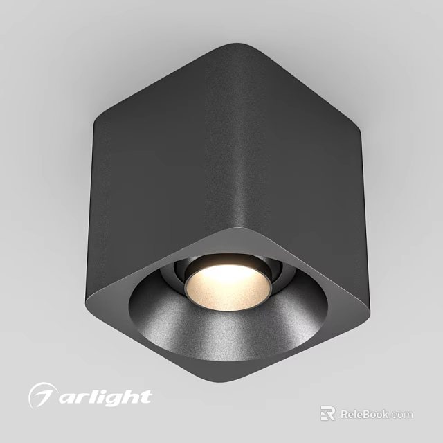 Modern Hexagonal Black Ceiling Light With Sleek Design And Illuminated Source 3d model 