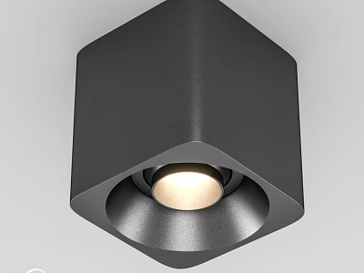 Modern Hexagonal Black Ceiling Light With Sleek Design And Illuminated Source 3d model