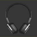 Modern Electronic Over Ear Headphones With Metal Finish And Leather Ear Cups