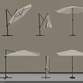 Outdoor Sunshade With Various Designs Light Colored Canopy And Black Frame For Patio Use