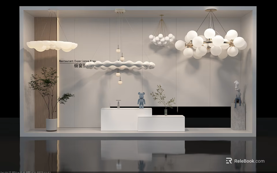 Modern Chandeliers With Various Creative Shapes For Stylish Interior Showroom Decor 3d model 