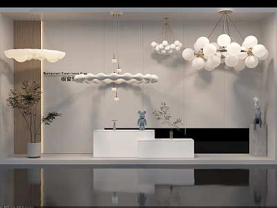 Modern Chandeliers With Various Creative Shapes For Stylish Interior Showroom Decor 3d model
