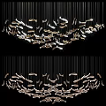 Modern Artistic Chandelier Design With Hanging Metallic Fish Shaped Lights