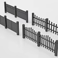 Stylish Black Metal Railings With Slatted And Grid Designs For Garden Decoration