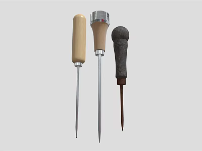 Durable Hardware Tools Set With Wooden Metal Rubber Handles And Metal Shafts 3d model