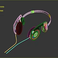 Computer Headphones With Wired Design Black Silver Accents Blue LED Lights And Comfortable Ear Cups