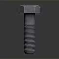 3D Rendered Hex Head Metal Bolt With Threaded Shank And Gray Background
