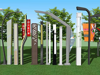 Modern Landscape Lamp Creative Landscape Lamp Pillar Street Lamp Spirit Fortress Outdoor Lamp High Pole Lamp 3d model