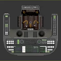 Professional Training Seat With Brown Cushion Yellow Seatbelt And Control Panel Buttons