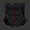 Gray Ergonomic Furniture Seat With Red Stitching And Competition Racing Design