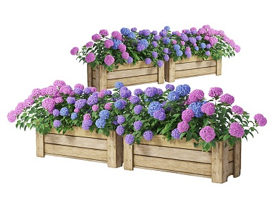 Hydrangea box outside the flower box model