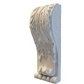 White Decorative Component With Intricate Leaf Carvings And Ornate Design