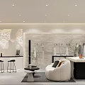 Modern Clothing Store Interior With Mannequins Display Racks And Cashier Counter