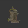Modern Scene Featuring Ancient Stone Ruins Arches Columns And Mossy Plants