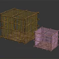 Two Metal Mesh Storage Cages in Different Sizes for Household Supplies