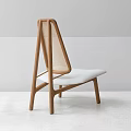 Modern Wooden Frame Single Chair With Woven Backrest And Comfortable Padded Seat