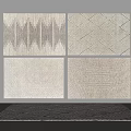 Modern Square Rugs with Geometric Patterns in Gray Beige Neutral Tones for Interior Design 3d model