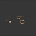 Detailed Golden Wheeled Military Tank Model With Turret And Armored Exterior Surface