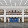 Spacious Government Service Hall Interior Featuring Columns Service Windows And Bright Lighting