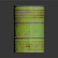 Rusty Green Drum With Biohazard Symbol Isolated On Dark Background For Hazardous Waste