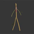 Nature Scene Featuring Handmade Stick Figure Craft With Bamboo Sticks And Leaves