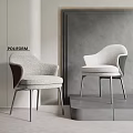 Poliform Modern Accent Chairs with Upholstered Fabric Seats and Metal Legs in Contemporary Interior Setting