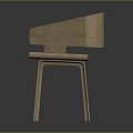 Simple Wooden Chair With Armrests Square Seat And Minimalist Leg Design Structure