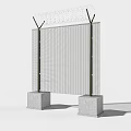 Architectural Mesh Component With Concrete Base And Metal Support Frame