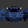 Advanced Blue Space Exploration Rover With Futuristic Design Open Hatches And Lights