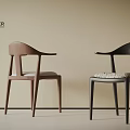 Brown and Black Designer Leisure Chairs with Armrests in Light Background Setting