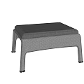 Modern Stool With Black Cushion Gray Woven Frame And Metal Legs