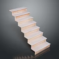 Modern Architectural Staircase With Light Colored Steps And Reflective Surface Design