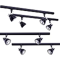 Modern Black Track Spotlights With Multiple Adjustable Heads For Home Lighting 3d model